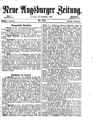 Neue Augsburger Zeitung Dienstag 23. November 1875