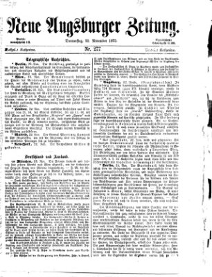 Neue Augsburger Zeitung Donnerstag 25. November 1875