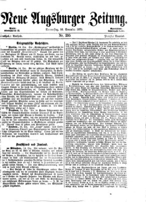 Neue Augsburger Zeitung Donnerstag 16. Dezember 1875