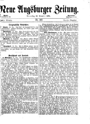 Neue Augsburger Zeitung Donnerstag 23. Dezember 1875