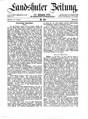 Landshuter Zeitung Samstag 16. Januar 1875