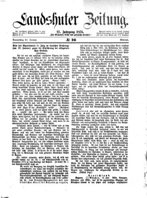 Landshuter Zeitung Donnerstag 21. Januar 1875