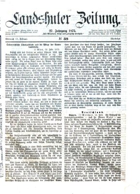 Landshuter Zeitung Mittwoch 17. Februar 1875