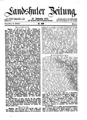 Landshuter Zeitung Donnerstag 18. Februar 1875