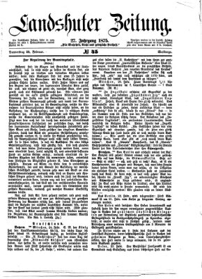 Landshuter Zeitung Donnerstag 25. Februar 1875