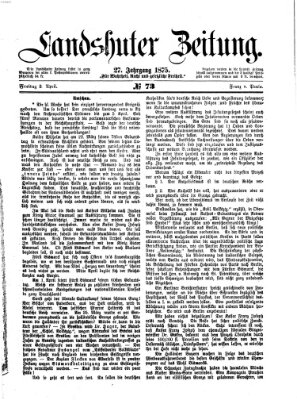 Landshuter Zeitung Freitag 2. April 1875