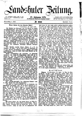 Landshuter Zeitung Donnerstag 1. Juli 1875