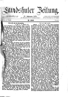 Landshuter Zeitung Freitag 20. August 1875