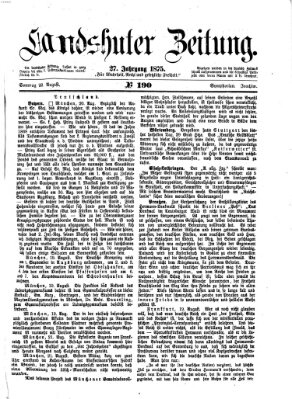 Landshuter Zeitung Sonntag 22. August 1875