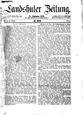 Landshuter Zeitung Mittwoch 25. August 1875