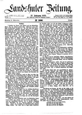 Landshuter Zeitung Samstag 11. September 1875