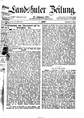 Landshuter Zeitung Donnerstag 16. September 1875