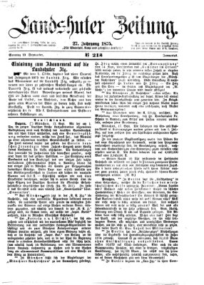 Landshuter Zeitung Sonntag 19. September 1875