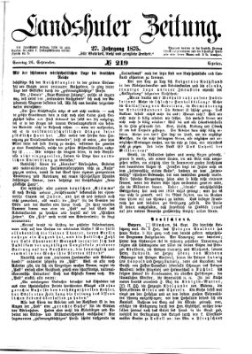 Landshuter Zeitung Sonntag 26. September 1875