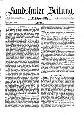 Landshuter Zeitung Freitag 22. Oktober 1875