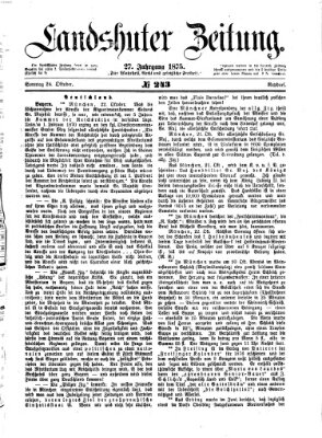 Landshuter Zeitung Sonntag 24. Oktober 1875