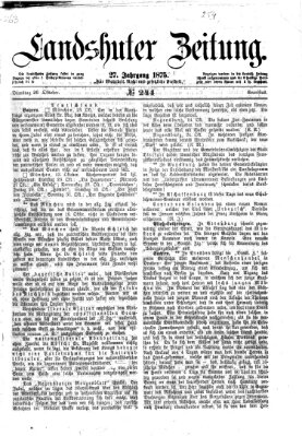 Landshuter Zeitung Dienstag 26. Oktober 1875