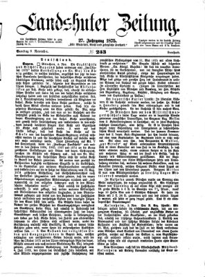 Landshuter Zeitung Samstag 6. November 1875