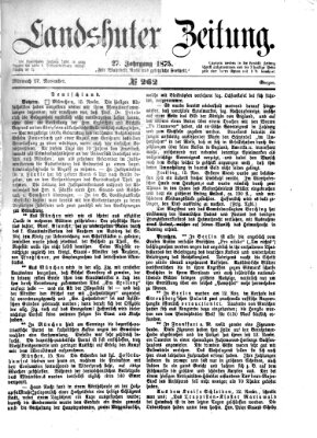 Landshuter Zeitung Mittwoch 17. November 1875