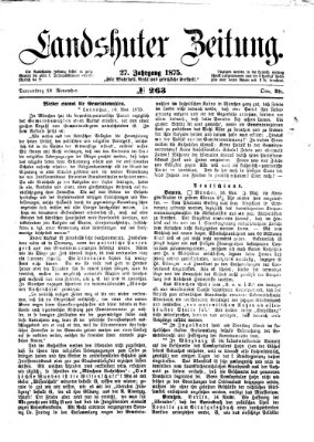 Landshuter Zeitung Donnerstag 18. November 1875