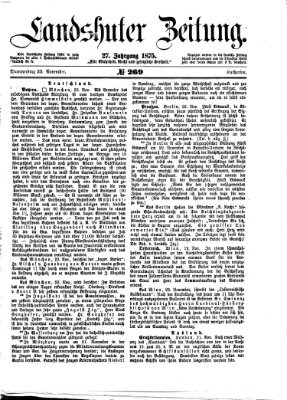 Landshuter Zeitung Donnerstag 25. November 1875