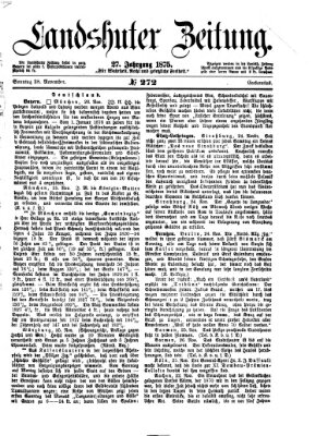 Landshuter Zeitung Sonntag 28. November 1875