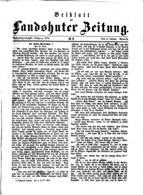 Landshuter Zeitung. Beiblatt zur Landshuter Zeitung (Landshuter Zeitung) Sonntag 3. Januar 1875