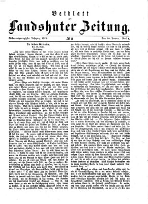 Landshuter Zeitung. Beiblatt zur Landshuter Zeitung (Landshuter Zeitung) Sonntag 10. Januar 1875