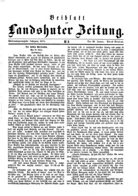 Landshuter Zeitung. Beiblatt zur Landshuter Zeitung (Landshuter Zeitung) Sonntag 31. Januar 1875