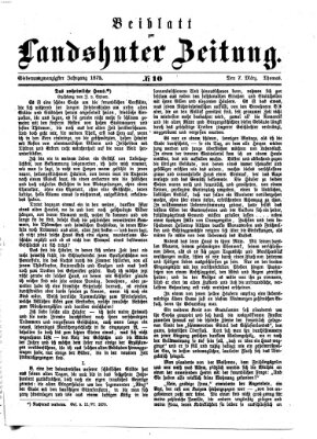 Landshuter Zeitung. Beiblatt zur Landshuter Zeitung (Landshuter Zeitung) Sonntag 7. März 1875