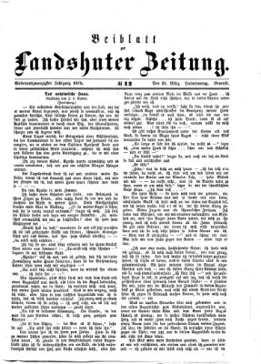 Landshuter Zeitung. Beiblatt zur Landshuter Zeitung (Landshuter Zeitung) Sonntag 21. März 1875