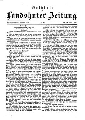 Landshuter Zeitung. Beiblatt zur Landshuter Zeitung (Landshuter Zeitung) Sonntag 11. April 1875