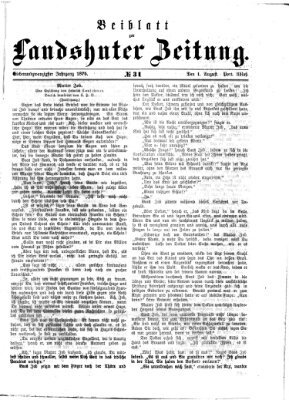 Landshuter Zeitung. Beiblatt zur Landshuter Zeitung (Landshuter Zeitung) Sonntag 1. August 1875