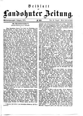 Landshuter Zeitung. Beiblatt zur Landshuter Zeitung (Landshuter Zeitung) Sonntag 15. August 1875