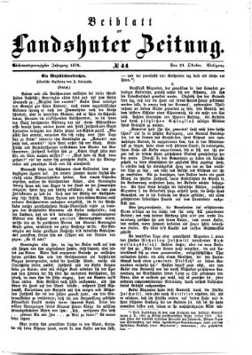 Landshuter Zeitung. Beiblatt zur Landshuter Zeitung (Landshuter Zeitung) Sonntag 31. Oktober 1875