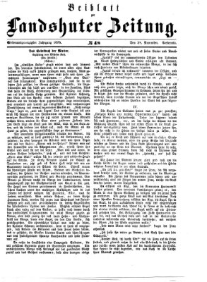 Landshuter Zeitung. Beiblatt zur Landshuter Zeitung (Landshuter Zeitung) Sonntag 28. November 1875