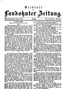 Landshuter Zeitung. Beiblatt zur Landshuter Zeitung (Landshuter Zeitung) Sonntag 26. Dezember 1875