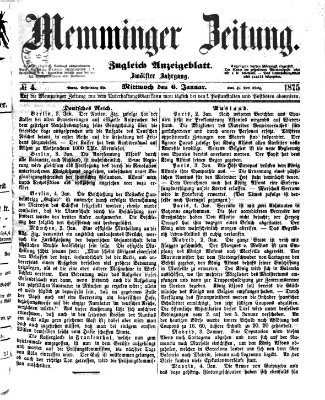 Memminger Zeitung Mittwoch 6. Januar 1875