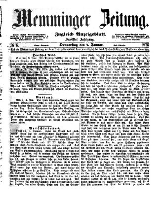 Memminger Zeitung Donnerstag 7. Januar 1875