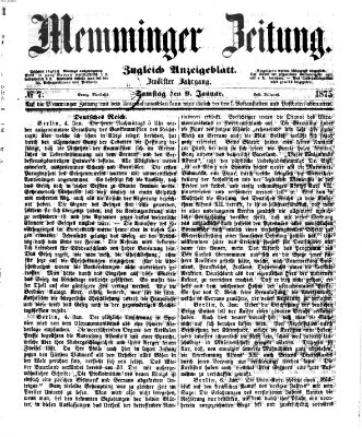 Memminger Zeitung Samstag 9. Januar 1875