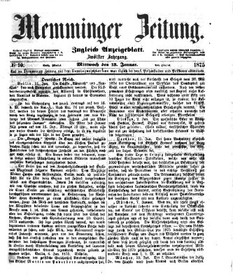 Memminger Zeitung Mittwoch 13. Januar 1875