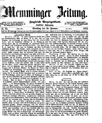 Memminger Zeitung Dienstag 19. Januar 1875