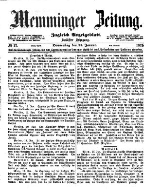 Memminger Zeitung Donnerstag 21. Januar 1875