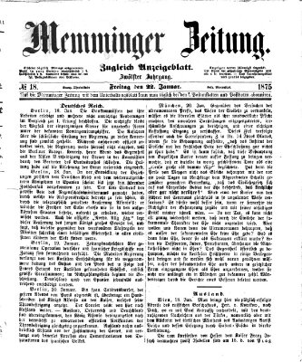 Memminger Zeitung Freitag 22. Januar 1875