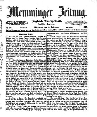 Memminger Zeitung Mittwoch 3. Februar 1875