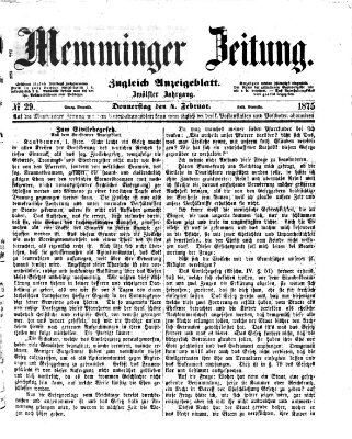 Memminger Zeitung Donnerstag 4. Februar 1875