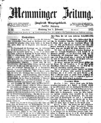 Memminger Zeitung Sonntag 7. Februar 1875