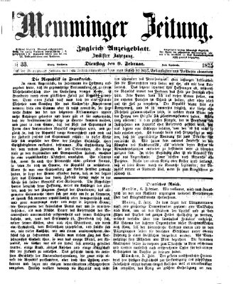 Memminger Zeitung Dienstag 9. Februar 1875