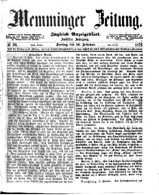 Memminger Zeitung Freitag 12. Februar 1875