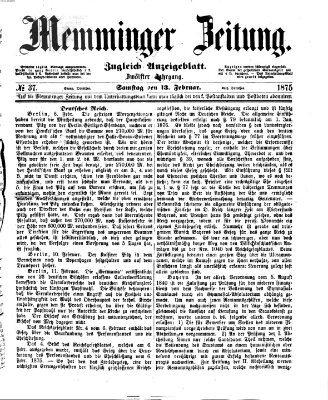 Memminger Zeitung Samstag 13. Februar 1875